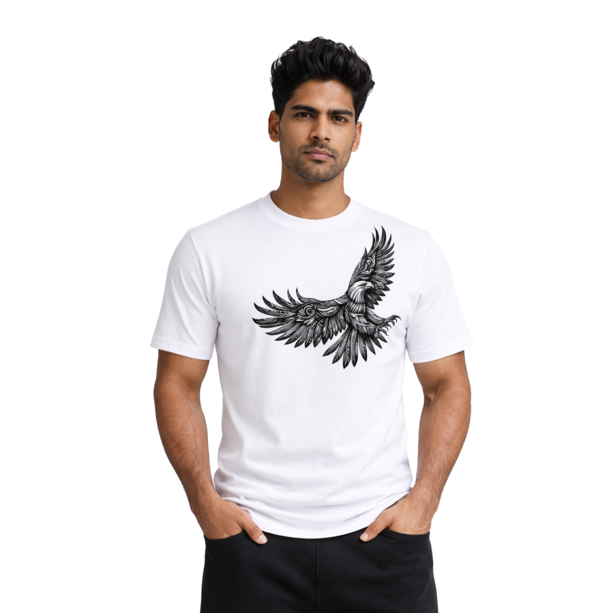 Black Eagle Short Sleeve Cotton T-shirt