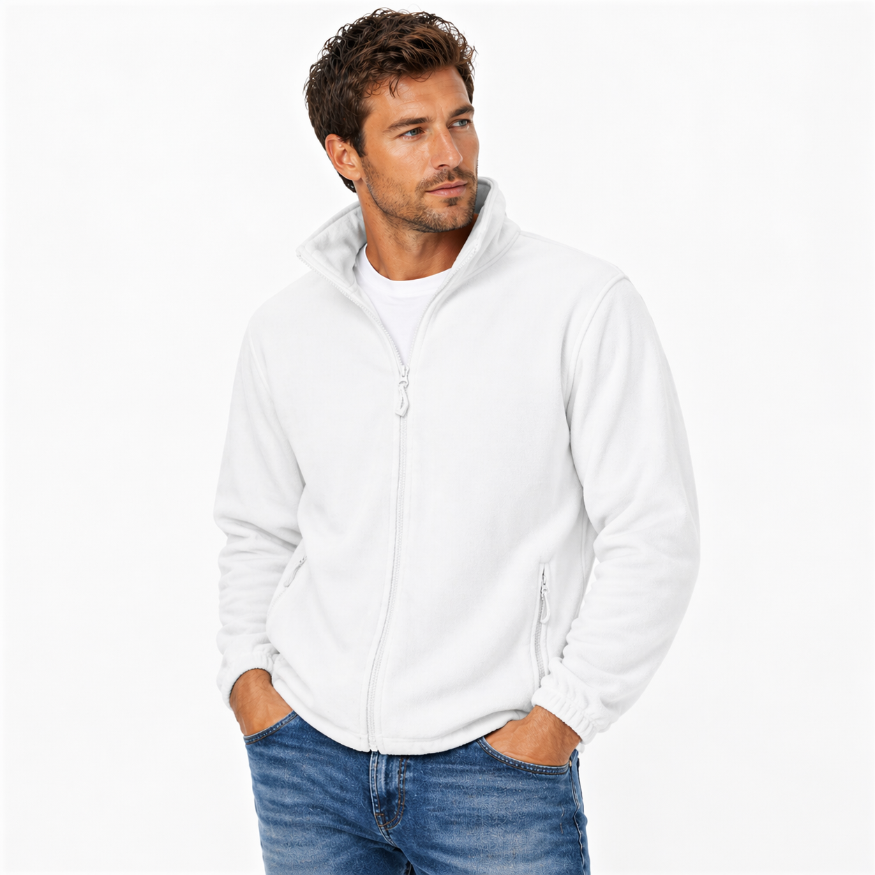 Zip Up Fleece Jacket with Zip Pockets