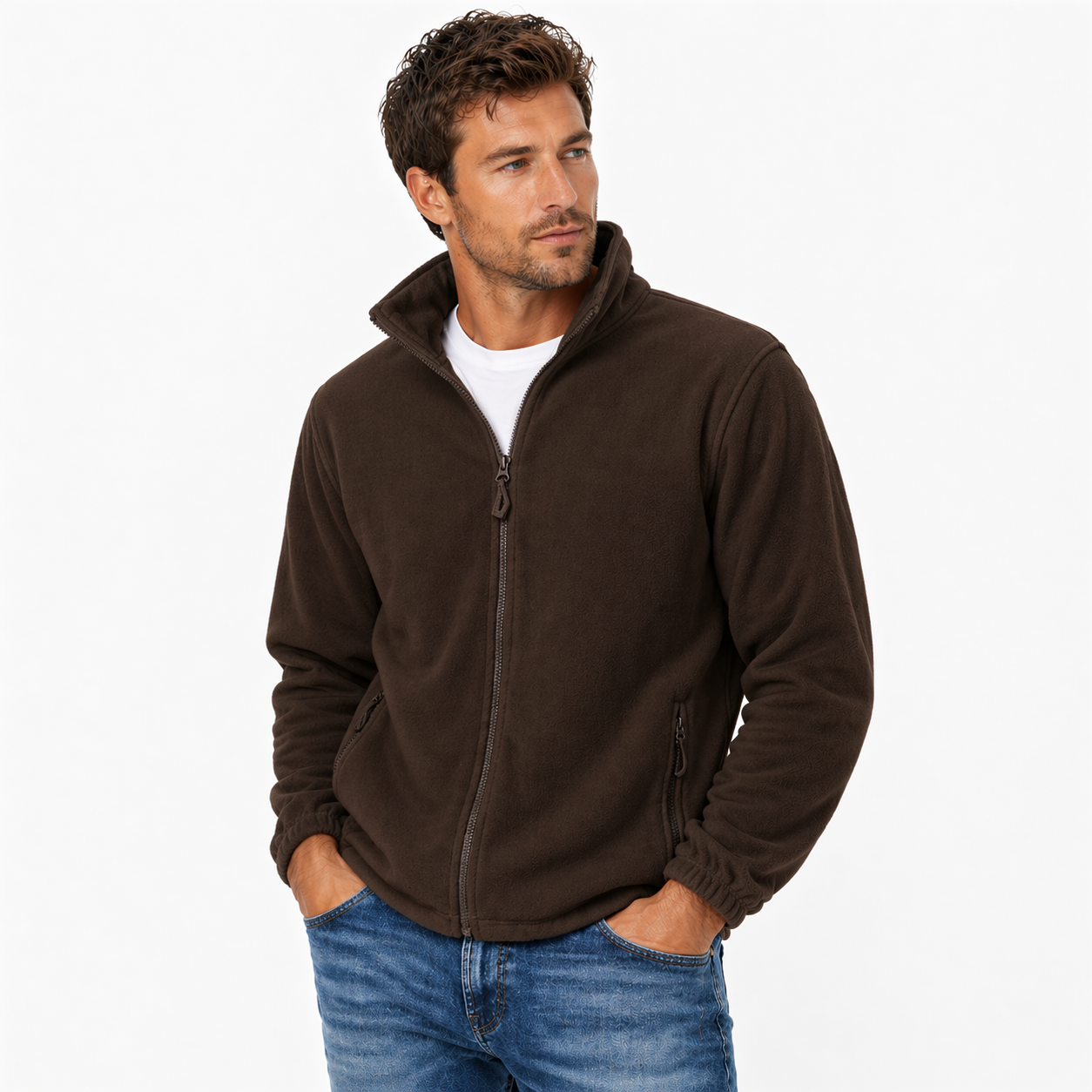 Zip Up Fleece Jacket with Zip Pockets