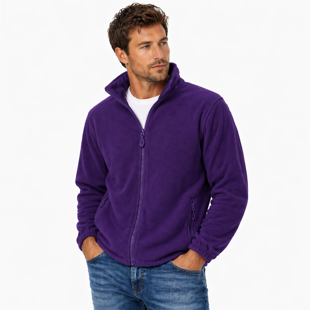 Zip Up Fleece Jacket with Zip Pockets