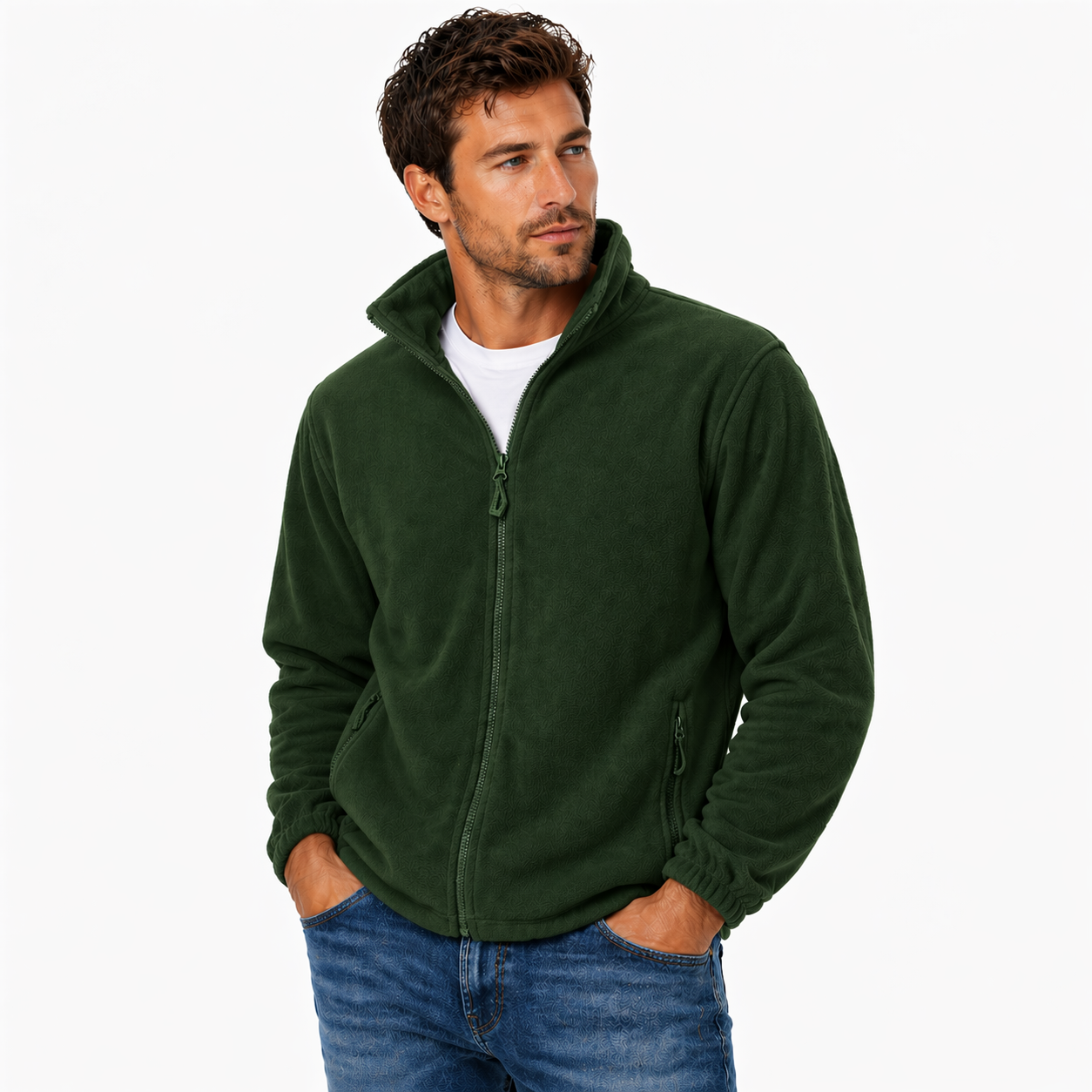 Zip Up Fleece Jacket with Zip Pockets