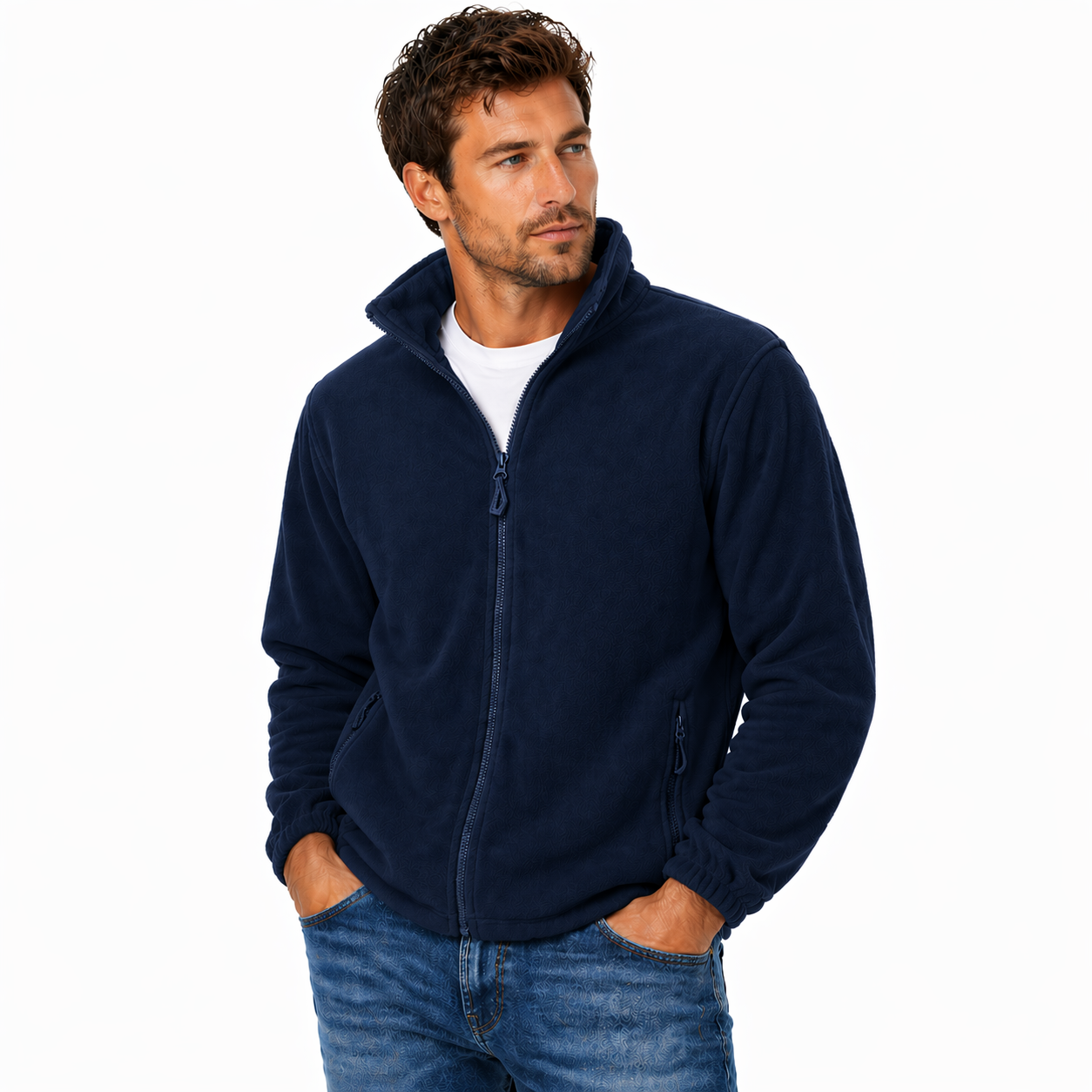 Zip Up Fleece Jacket with Zip Pockets