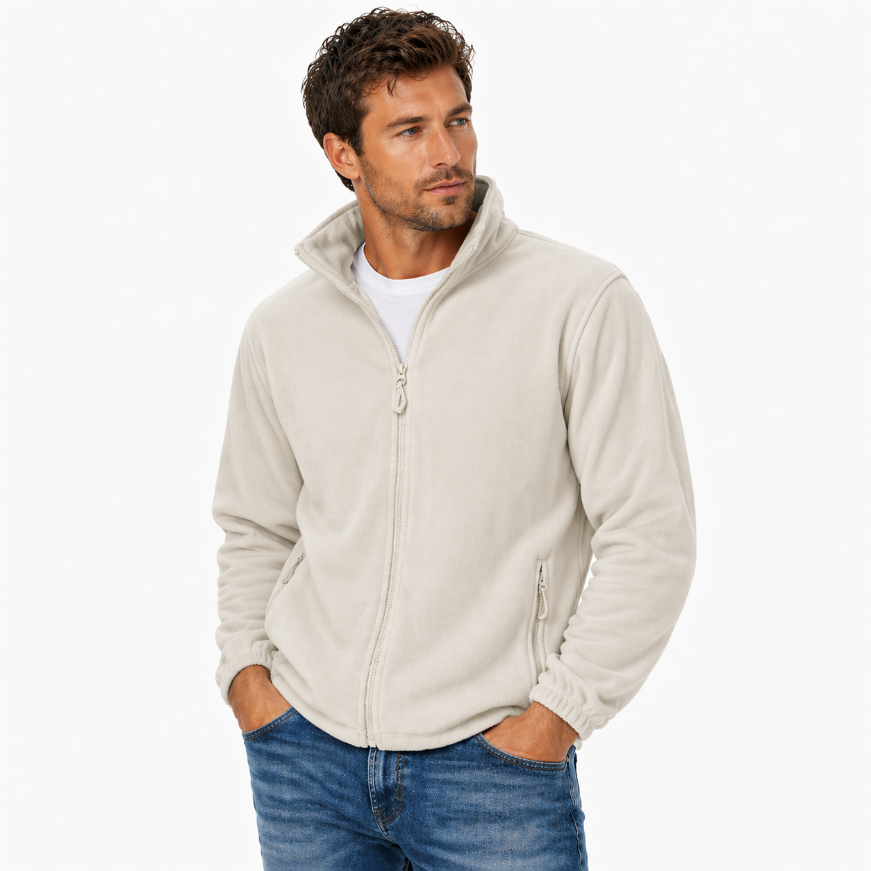 Zip Up Fleece Jacket with Zip Pockets