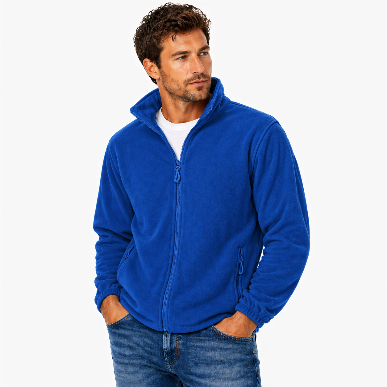 Zip Up Fleece Jacket with Zip Pockets