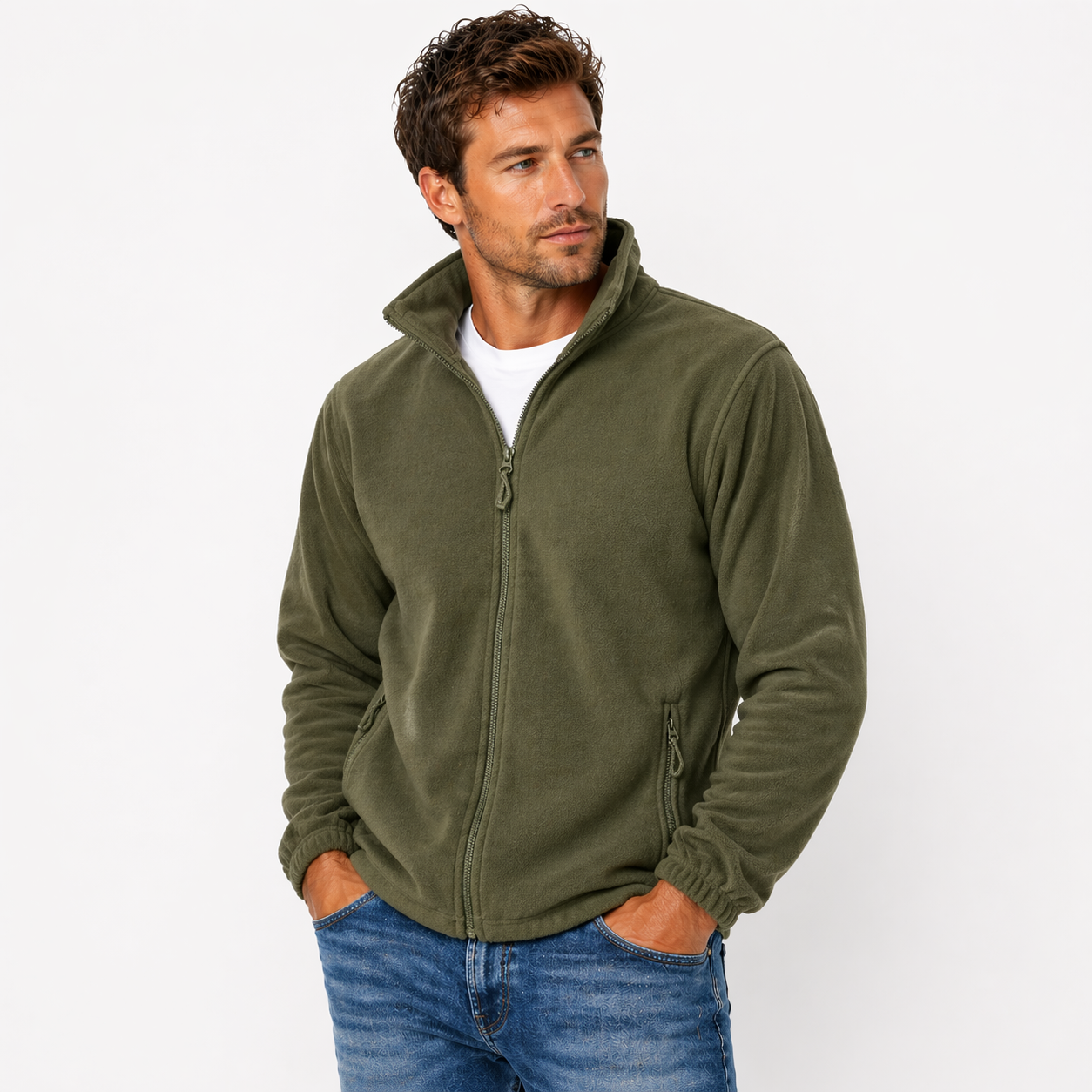 Zip Up Fleece Jacket with Zip Pockets