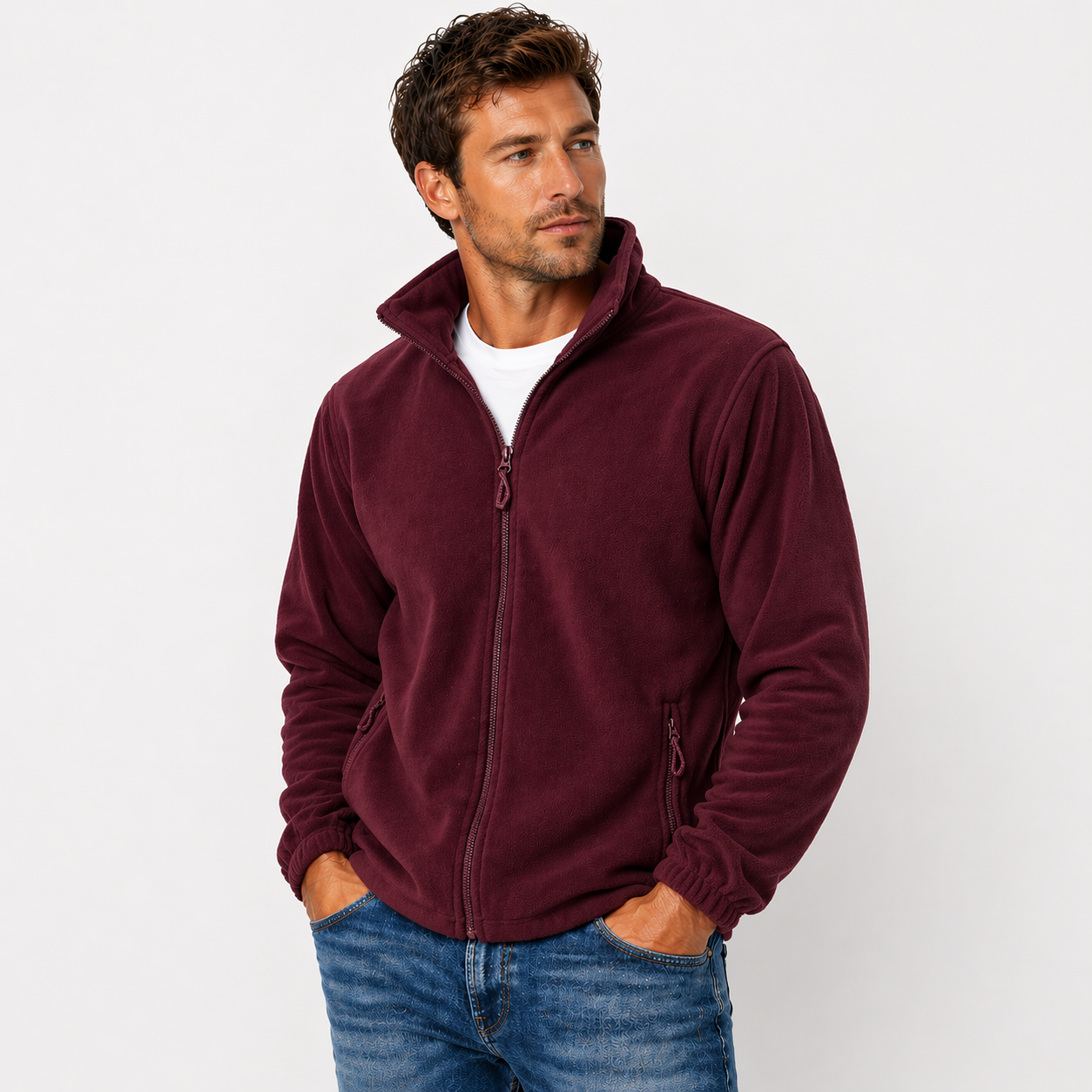 Zip Up Fleece Jacket with Zip Pockets