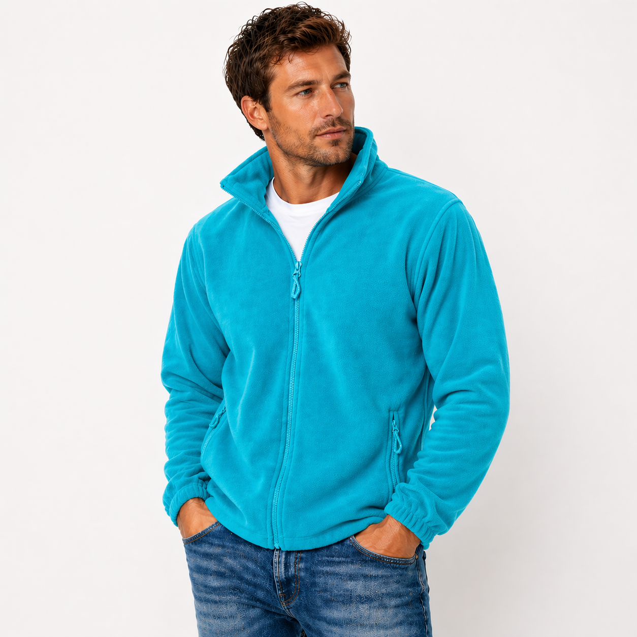 Zip Up Fleece Jacket with Zip Pockets