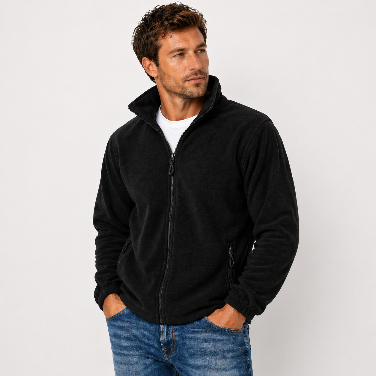 Zip Up Fleece Jacket with Zip Pockets