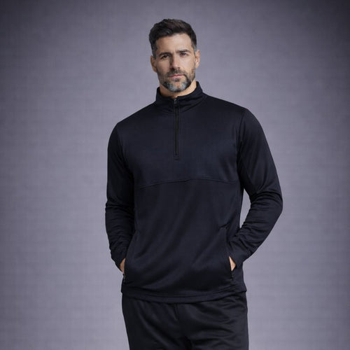 1/4 Zip Plain Tracksuit Top with Pockets