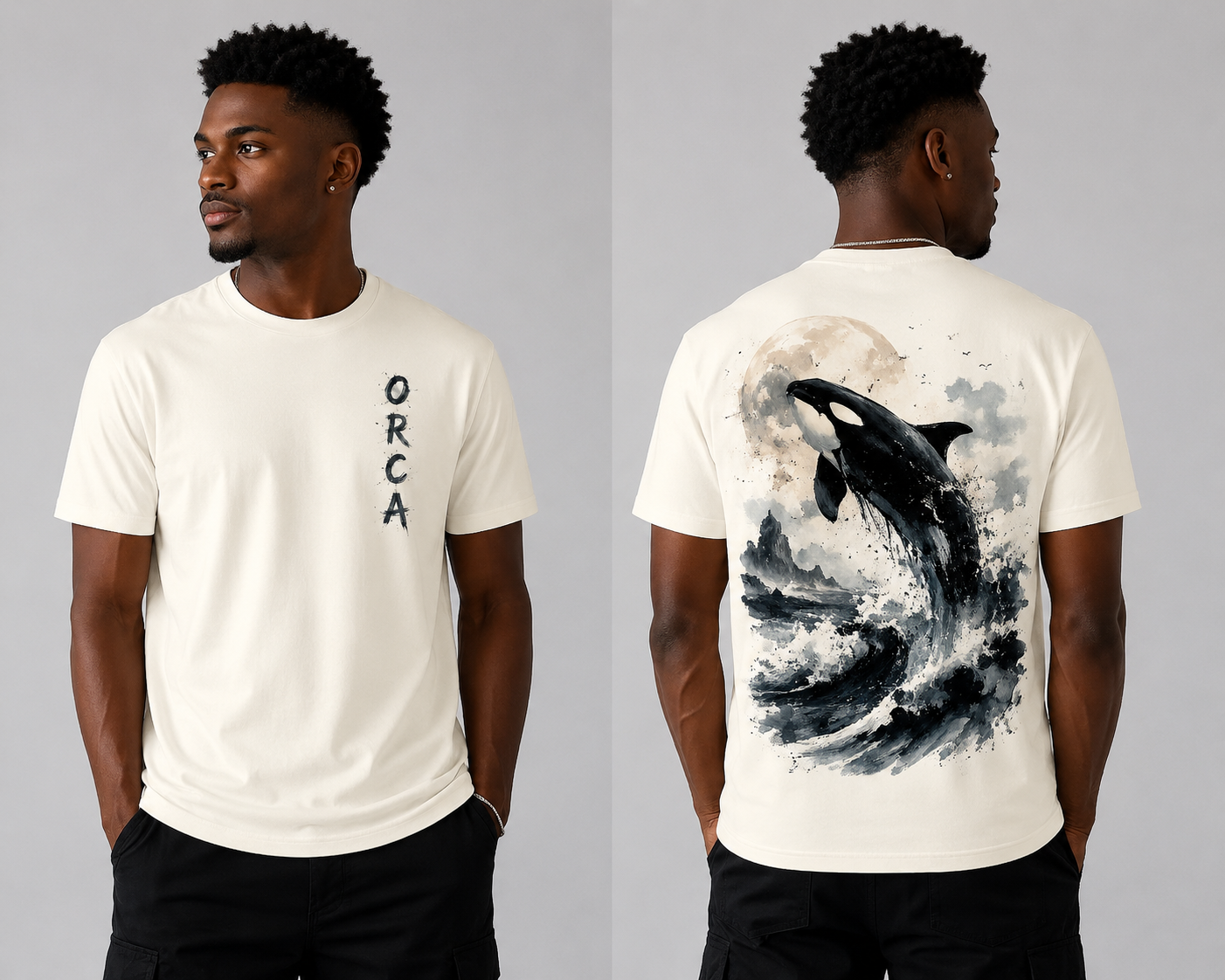 Orca wave print top