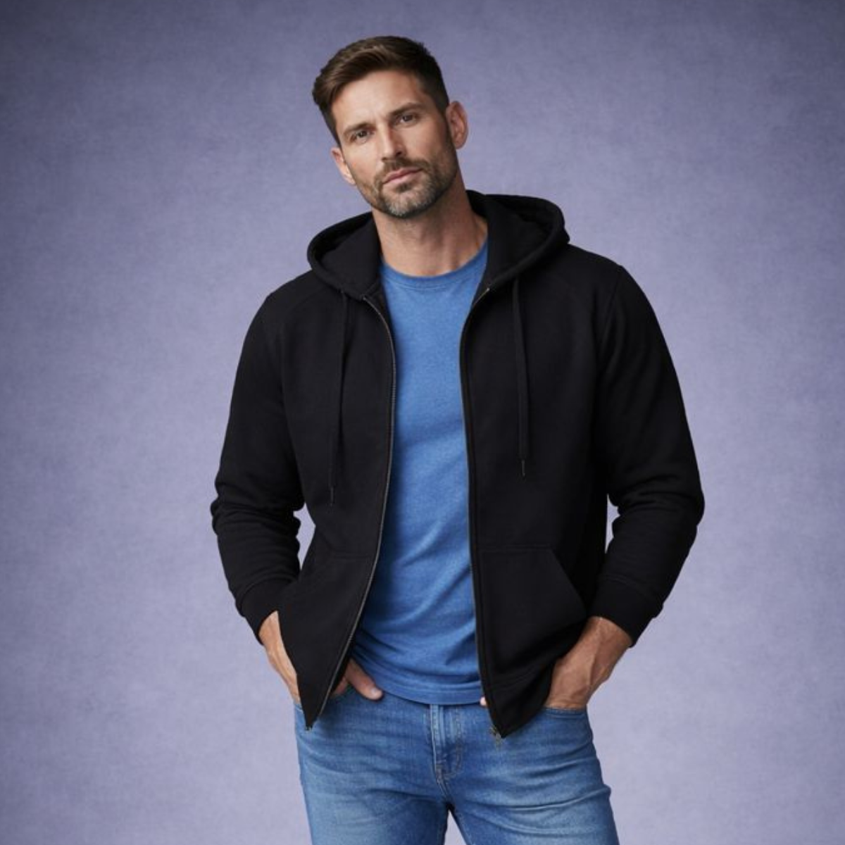 Men's Premium Cotton Zip-Up Hoodie