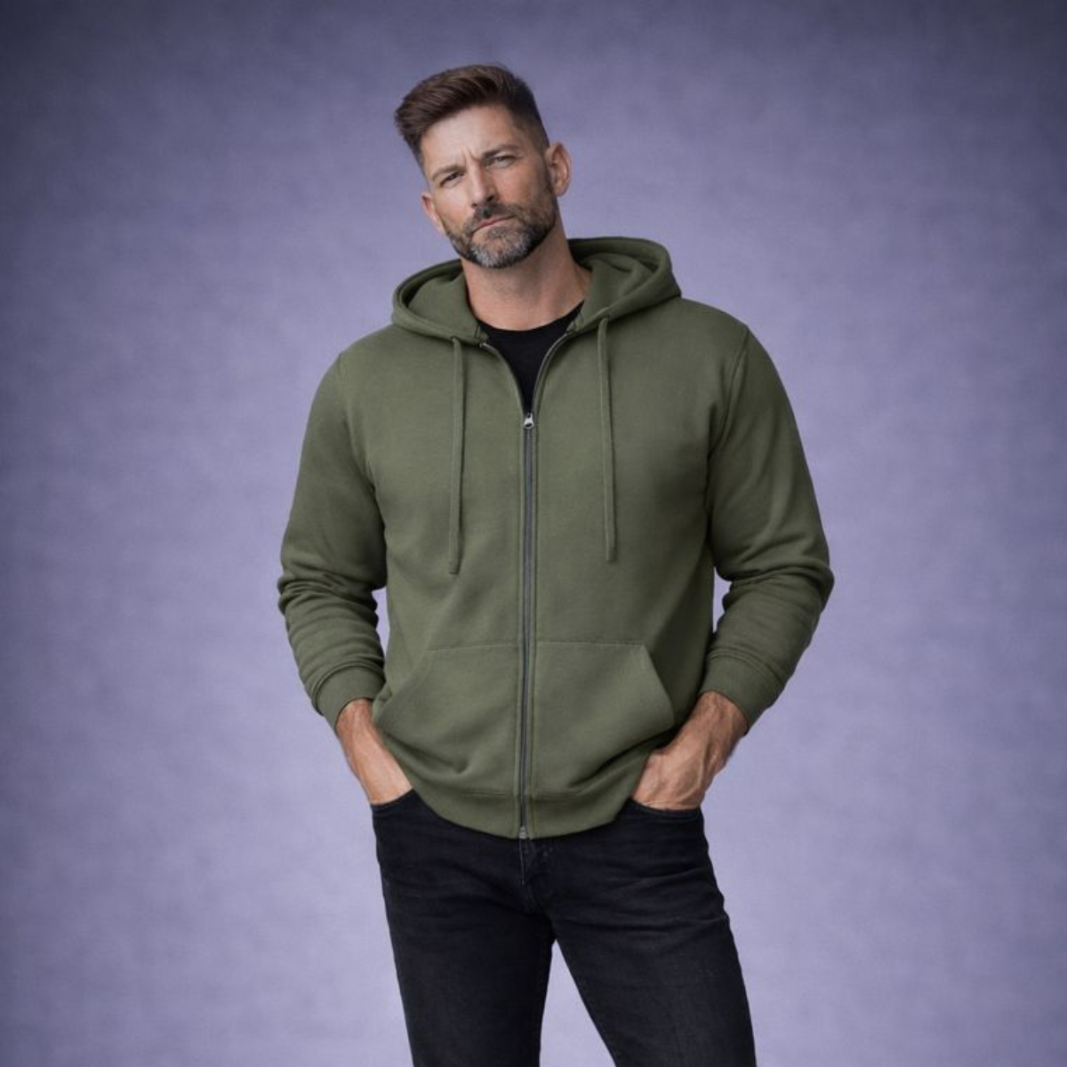 Men's Premium Cotton Zip-Up Hoodie