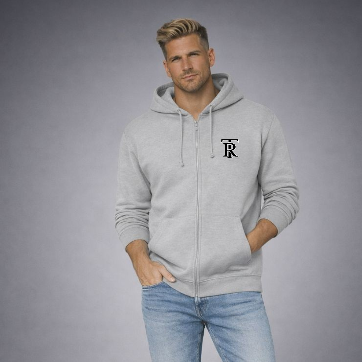 Thornbridge Rowe Men's Premium Cotton Zip-Up Hoodie