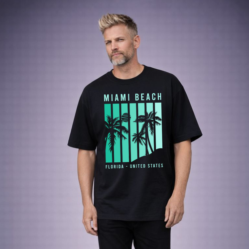 Box Fit Oversized Cotton Miami T-shirt