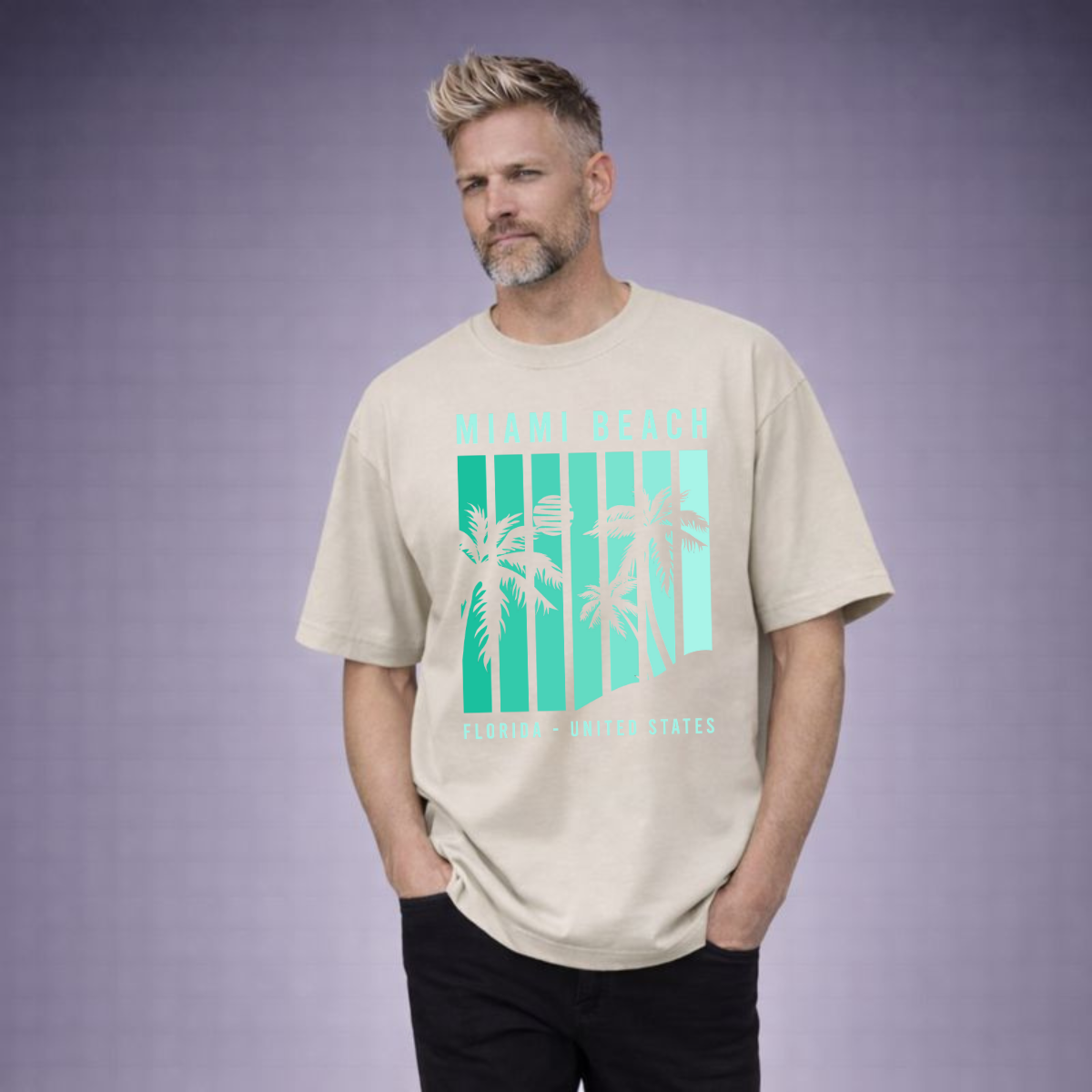Box Fit Oversized Cotton Miami T-shirt