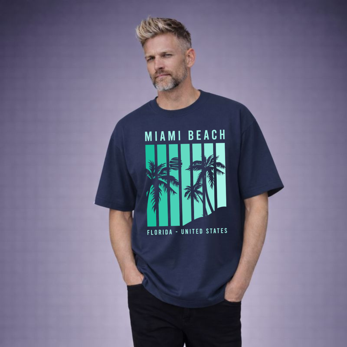 Box Fit Oversized Cotton Miami T-shirt