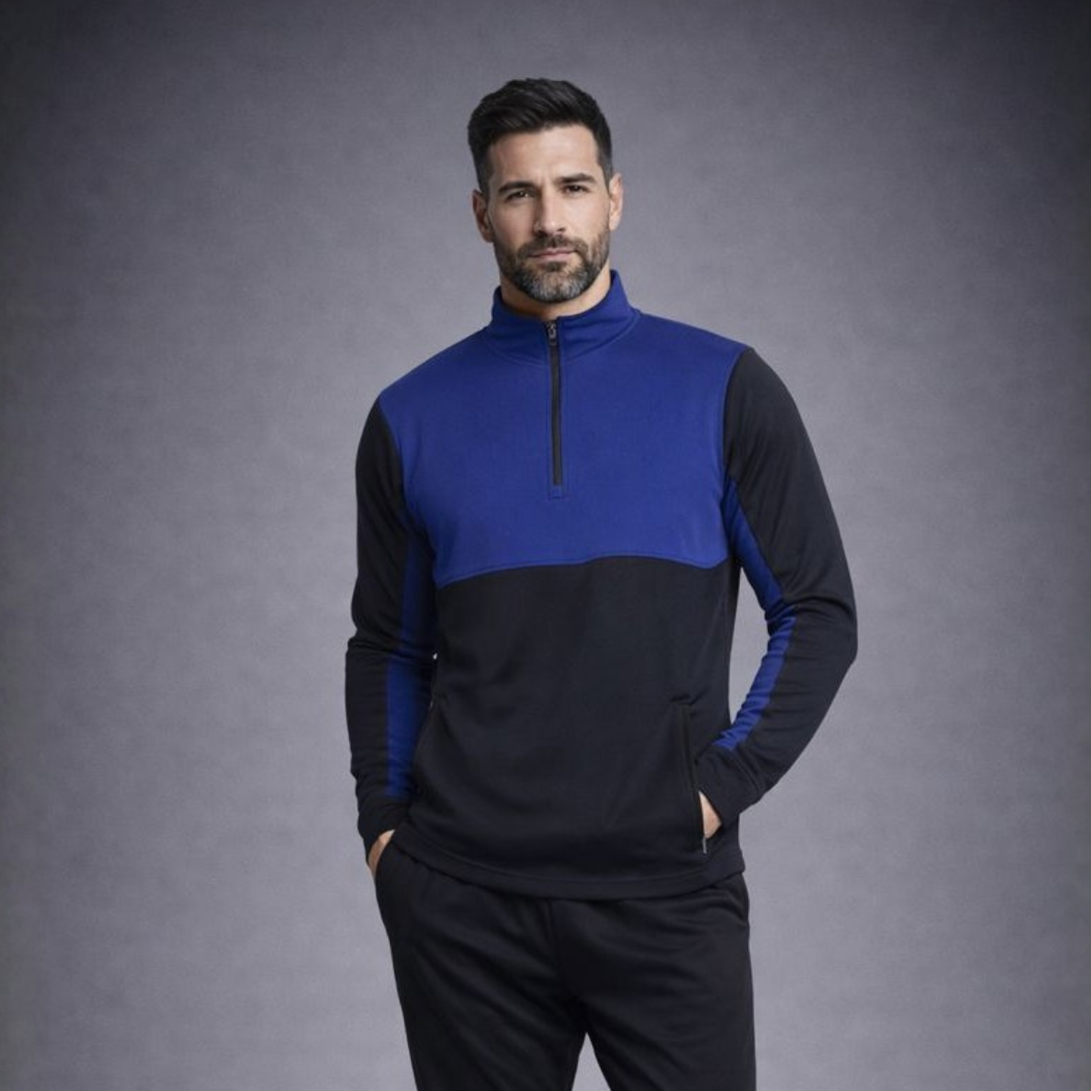 1/4 Zip Two Tone Tracksuit Top