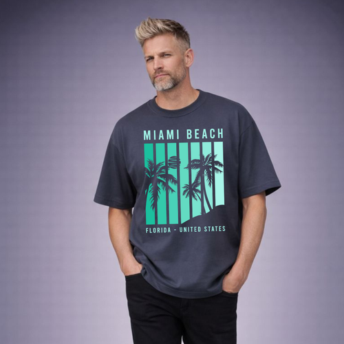 Box Fit Oversized Cotton Miami T-shirt
