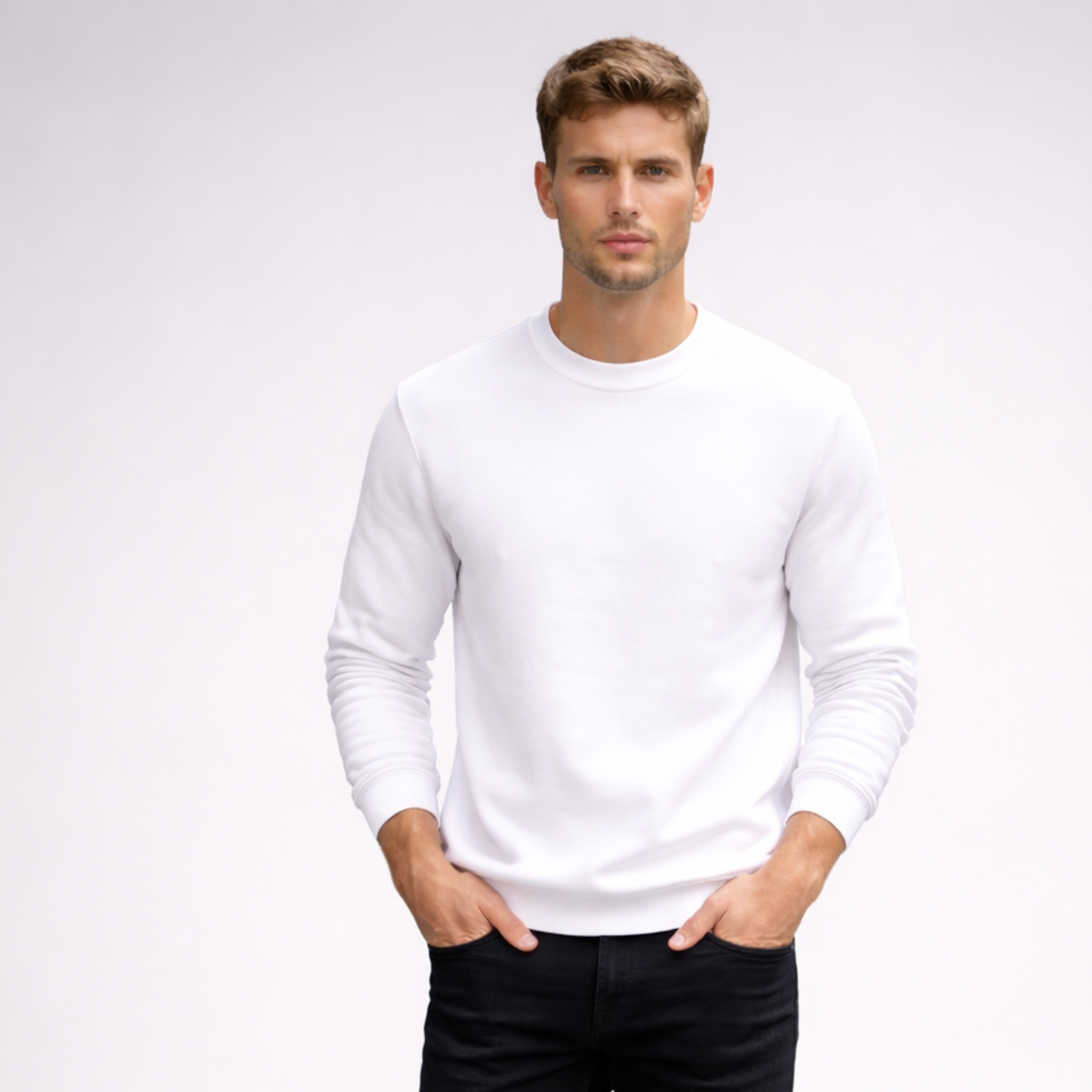 Plain Fleece Inner Cotton Sweatshirt